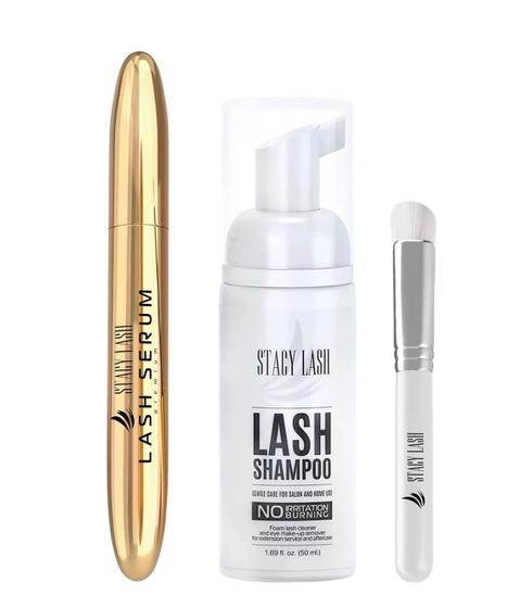 Imagem de Shampoo para cílios + Sérum para crescimento de cílios + Kit de limpeza de cílios Stacy Lash