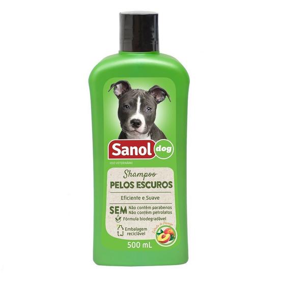 Imagem de Shampoo Pelos Escuros Sanol Dog para Cães e Gatos - Total Química (500 ml)