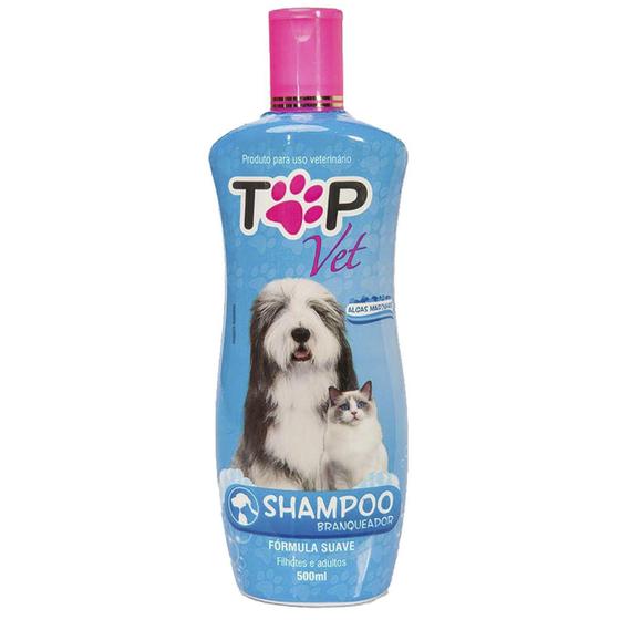 Shampoo Pet Branqueador Cães e Gatos Top Vet 500ml Shampoo e