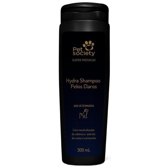Shampoo Pet Society Hydra Para Pêlos Claros 300ml Shampoo e