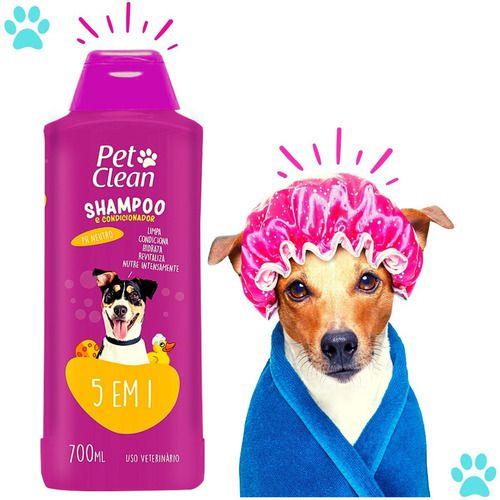 Imagem de Shampoo Pra Cachorro Gato Banho E Tosa Cães Pet Clean 700 Ml - 5 EM 1