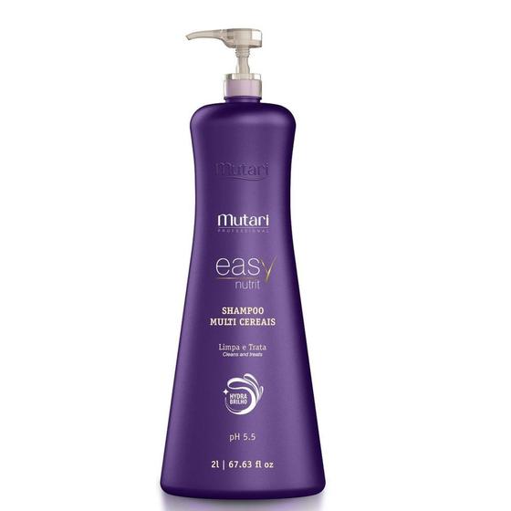 Imagem de Shampoo Profissional Multcereais 2L Recuperação Cabelos Com Química Relaxados Alisados Pranchados
