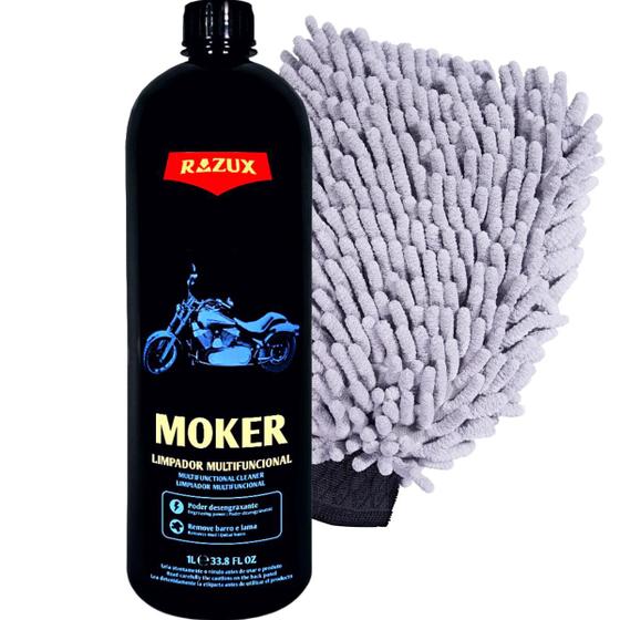 Imagem de Shampoo Remove Barro Lama Graxa Moker Razux Luva Microfibra