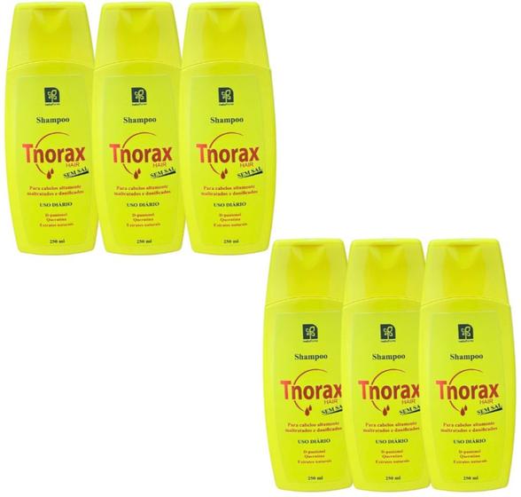 Imagem de SHAMPOO RESTAURADOR CAPILAR TNORAX SEM SAL 250ml NATUFLORES KIT 6UN