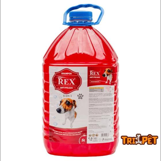 Imagem de Shampoo Rex Anti Pulgas Cheiroso Para Cachorro Galão 5l Banho Pet