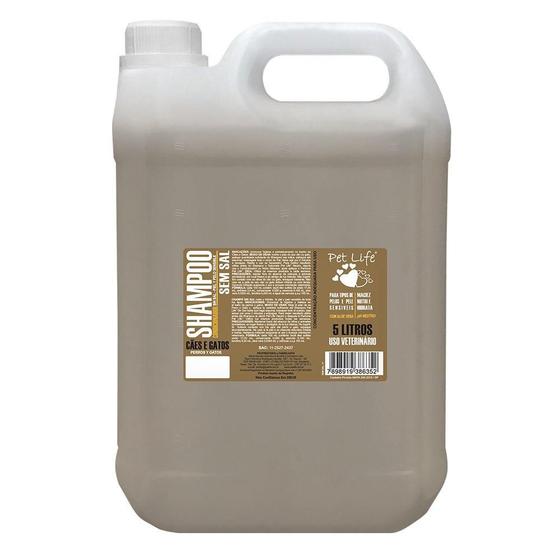 Shampoo Sem sal Pet life para Cães e Gatos 5 Litros Shampoo e