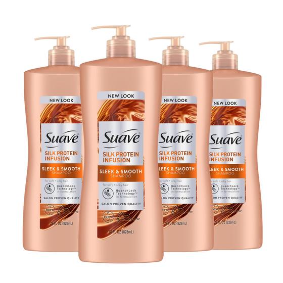 Imagem de Shampoo Suave Silk Protein Infusion Sleek & Smooth 800mL x4