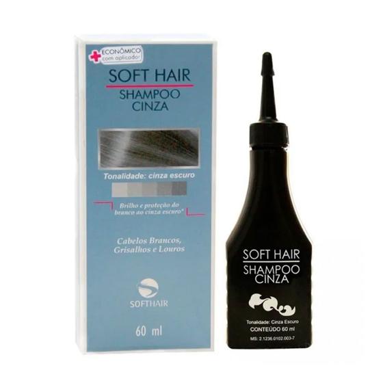 Imagem de Shampoo Tonalizante cinza Soft Hair cinza escuro, 60mL