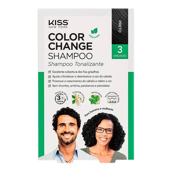 Imagem de Shampoo Tonalizante Preto 3un -  Kiss New York