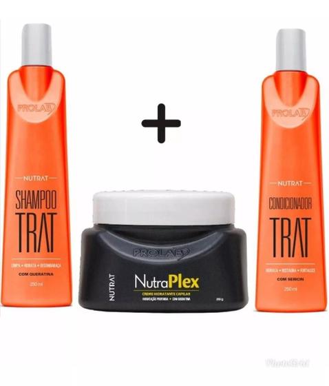 Imagem de shampoo trat 250 ml + condicionador trat 250 ml + nutraplex 250 ml 