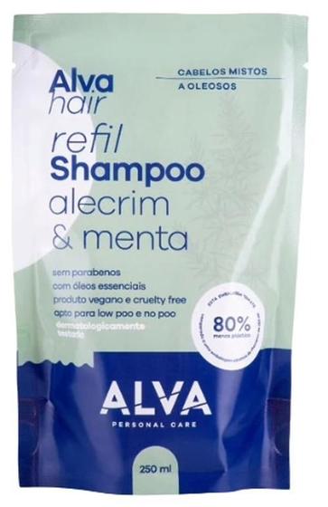 Imagem de Shampoo Vegano Alecrim E Menta Refil Alva 250Ml