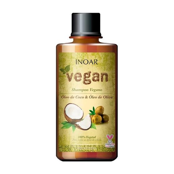 Shampoo Vegano Óleo De Coco E Óleo De Oliva 300ml - Inoar Imagem de Shampoo Vegano Óleo De Coco E Óleo De Oliva 300ml - Inoar