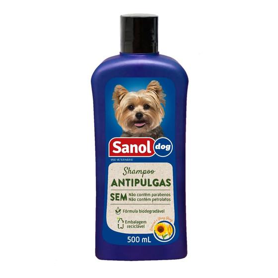 Shampoo Veterinário Sanol Dog Antipulgas para Cães com 500ml Imagem de Shampoo Veterinário Sanol Dog Antipulgas para Cães com 500ml
