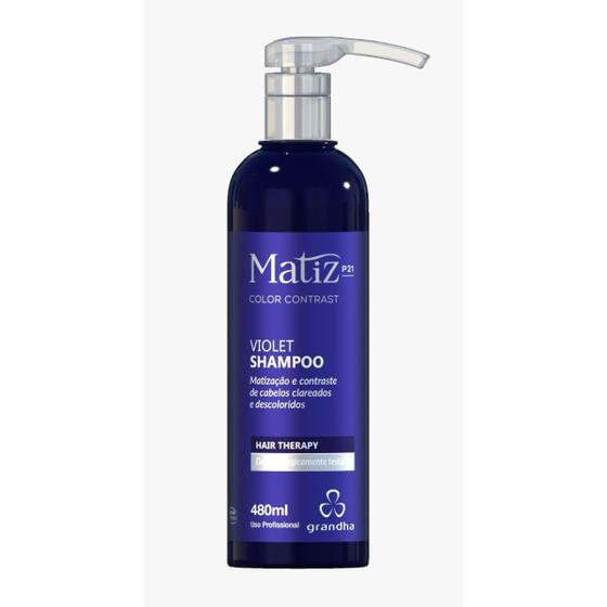 Imagem de Shampoo Violet Matizador Grandha  Cabelo Loiro Grisalho 480ml