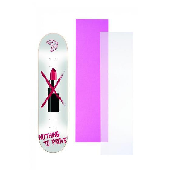 Imagem de Shape Cisco Skate Marfim Feminino Strong Women 8 + Lixa Rosa Ou Transparente