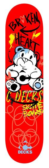 Imagem de Shape maple c_decks urso fundo vermelho 8.5" + lixa emborrachada