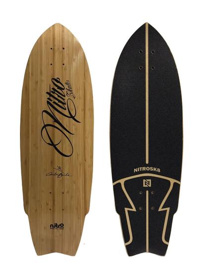 Imagem de Shape Nitro SK8 com lixa Modelo CB Bambu - 31 X 10