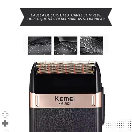 Imagem de Shaver Elétrico Kemei KM2024 - Portátil e Com Acessórios