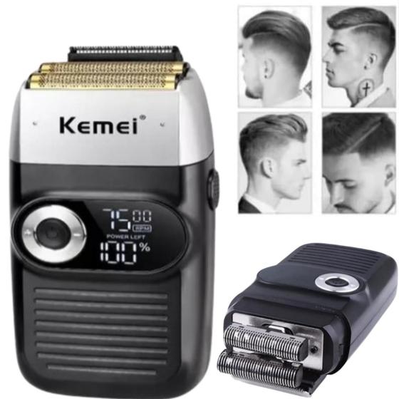 Imagem de Shaver Kemei Km 2026 Recarregável Compacto com Lâminas Precisão