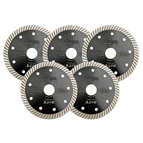 Imagem de Shdiatool Super Thin Diamond Turbo Blade 5PCS 4 1/2 Polegada Cortando porcelana Cerâmica Granito Dia 115mm