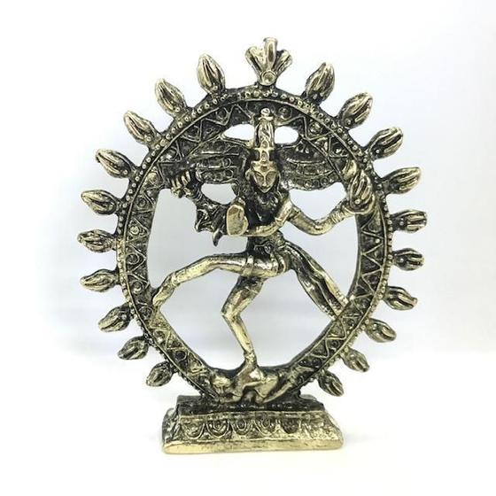 Imagem de Shiva Na Roda Dourado Em Metal 10 Cm