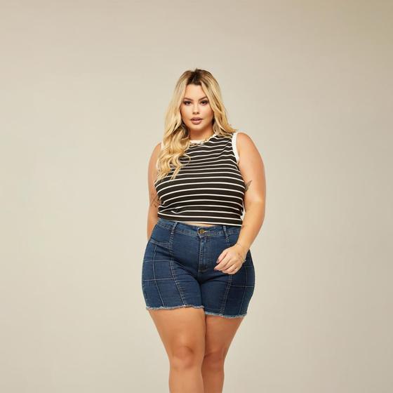 Short Jeans Short Cintura Alta Para Gordas Gorda Short Cintura