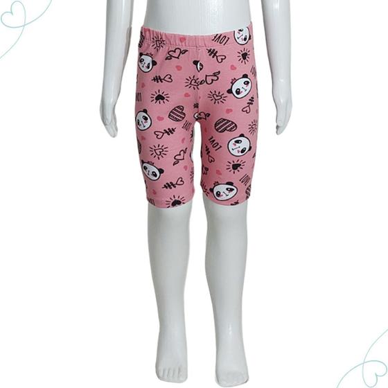 Imagem de Short Bermuda Legging Cotton Menina Panda Rosa