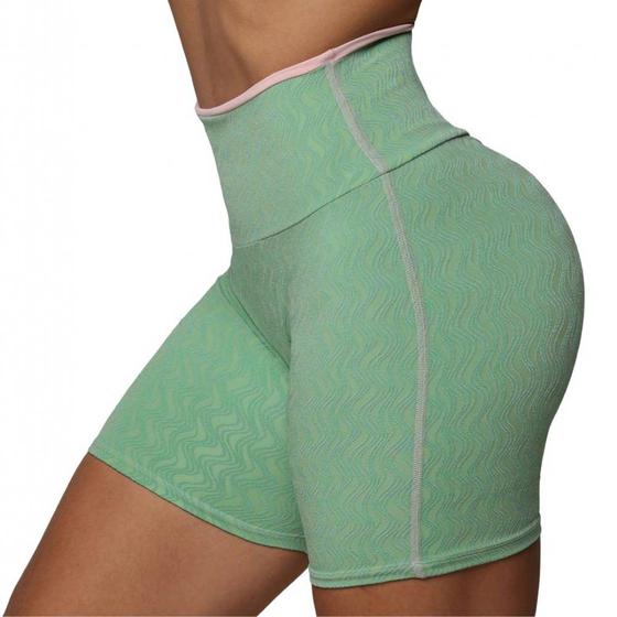 Imagem de Short Bicolor Empina Bumbum Jacquard Wind Menta Moving