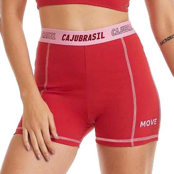 Imagem de Short Caju Brasil NZ Move Vermelho Beijo - Feminino