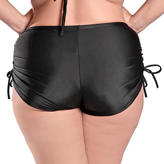 Imagem de Short Calcinha Plus Size com Franzido nas Laterais Preto