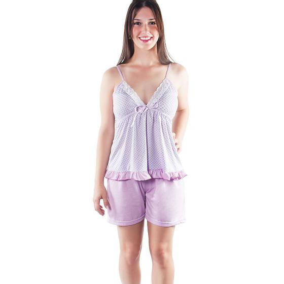 Imagem de Short doll Delicado Blusa estampas Variadas Detalhe em renda