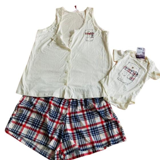 Short Doll e Body Maternidade Urso DeMillus Baby Doll / Short Doll