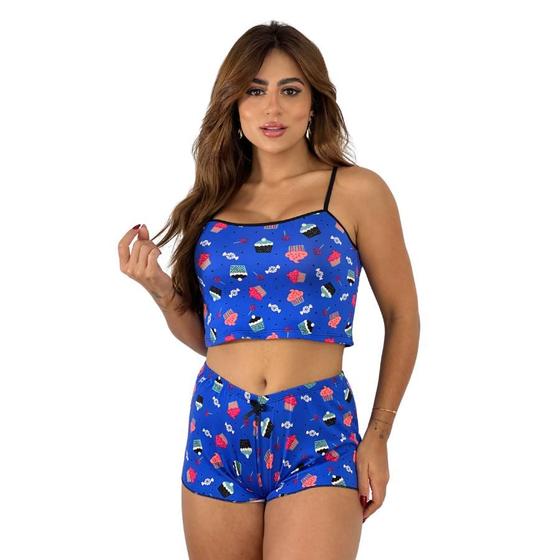 Imagem de Short Doll Estampado  Baby Doll Conforto Pijama Virginia