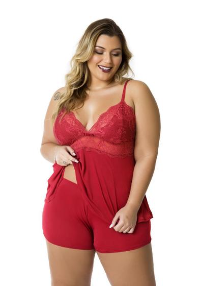 Imagem de Short Doll Sensual Luxo Plus Size Evasê Feminino Confortável