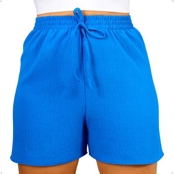 Imagem de Short Duna Feminino Soltinho Cós Alto Com Elástico Casual