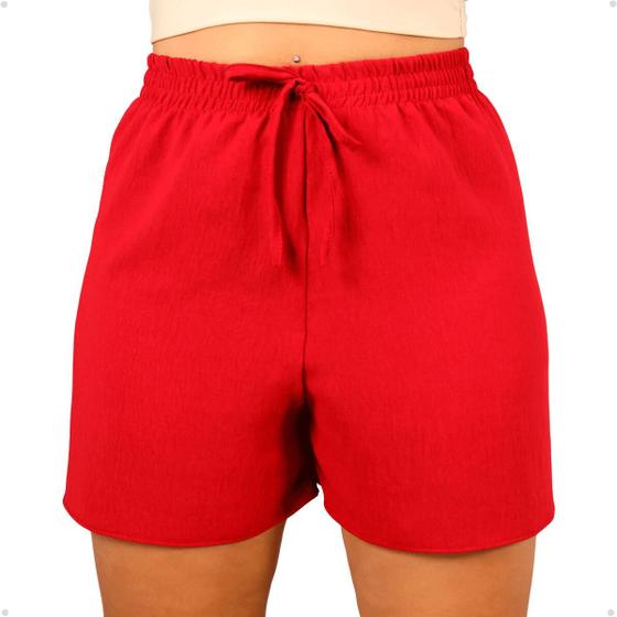 Imagem de Short Duna Feminino Soltinho Cós Alto Com Elástico Casual