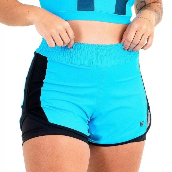 Imagem de Short Duplo Zeiq Azul Turquesa e Preto