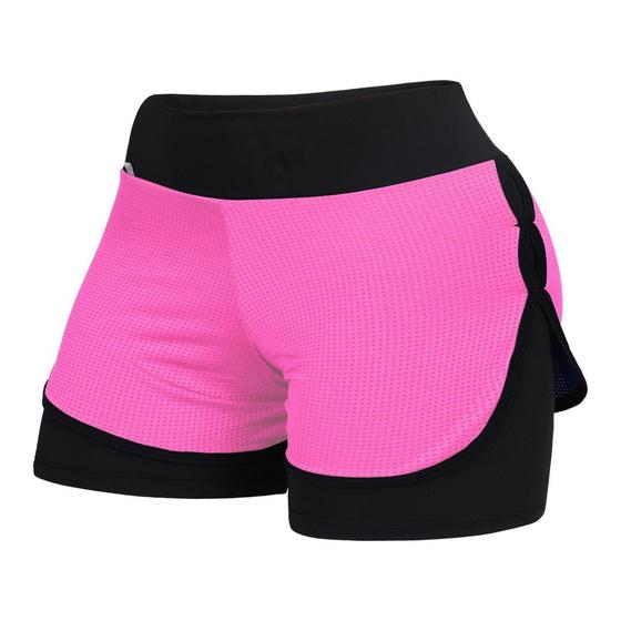 Imagem de Short Esportivo Duplo Feminino Dryfit Duas cores Academia 