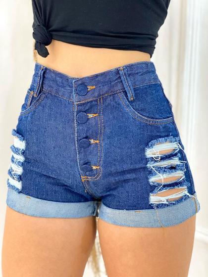 Imagem de Short Feminino Barra Dobrada Jeans Amaciado 100% Algodão para Mulheres Modernas e Empoderadas