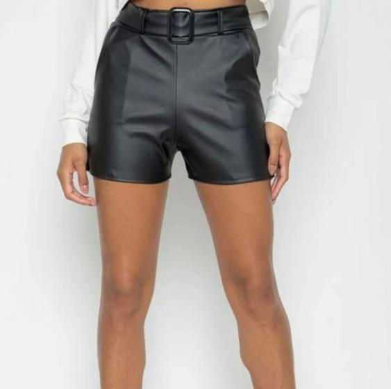 Imagem de Short feminino cirre cinto fivela feminino estilo