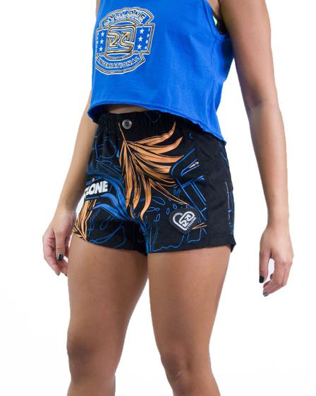 Imagem de Short Feminino Cyclone Veludo Tropical Logos Light