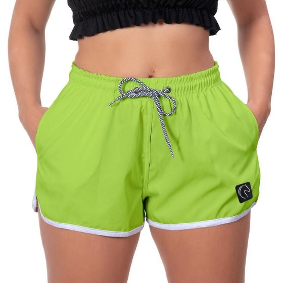 Imagem de Short Feminino Mauricinho Verde Básico Surf Casual Treino Runner