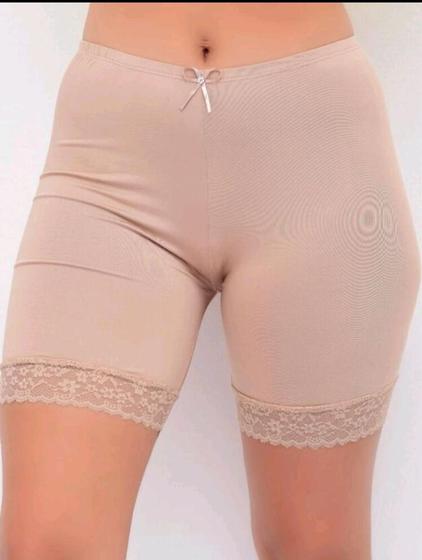 Imagem de Short feminino segunda pele com renda cintura alta