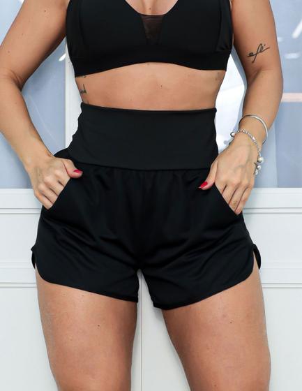 Imagem de Short Fitness de Corrida Feminino Dry Fit com Bolsos Laterais para Academia