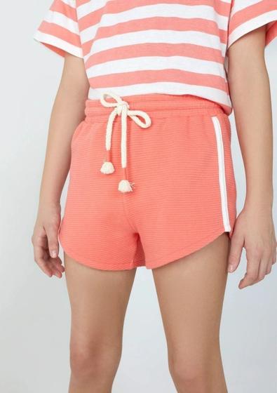 Imagem de Short Infantil Menina Canelado (Laranja Claro e Off White) Hering Kids