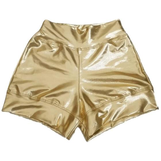 Imagem de Short Infantil Menina DOURADO Blogueirinha Mini Diva Tecido Cirrê Importado