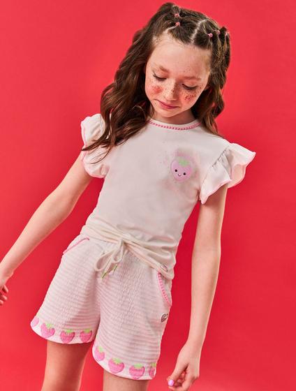 Imagem de Short Infantil Menina Strawberry Natural Cinti