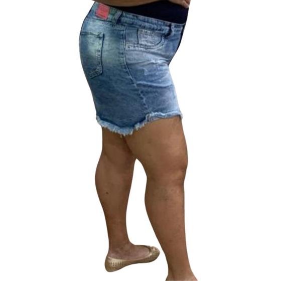 Imagem de Short Jeans Barra Desfiada Estilo Tamanho Plus Size p/ Natal