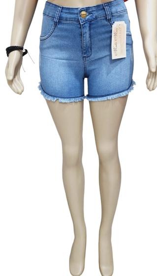 Imagem de Short Jeans Feminino Barra Desfiada Muito Mais Jeans  