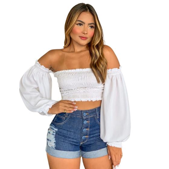 Imagem de Short Jeans Feminino bermuda destroyed Jeans curto